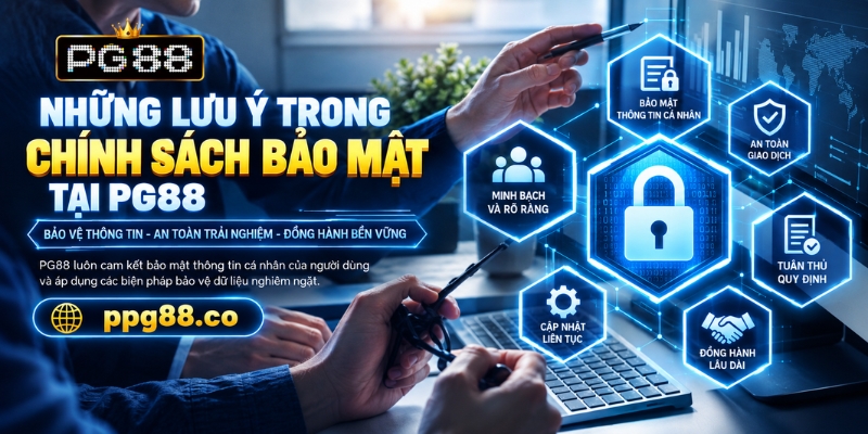 Những lưu ý trong chính sách bảo mật tại PG88
