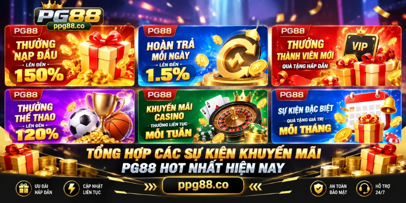 Tổng hợp các sự kiện khuyến mãi PG88 hot nhất hiện nay